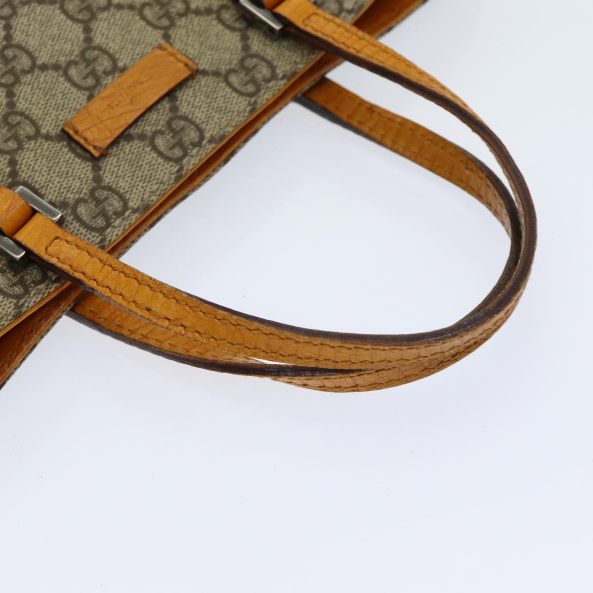 GUCCI GG Canvas Hand Bag Coated Canvas Beige Orange ep5108