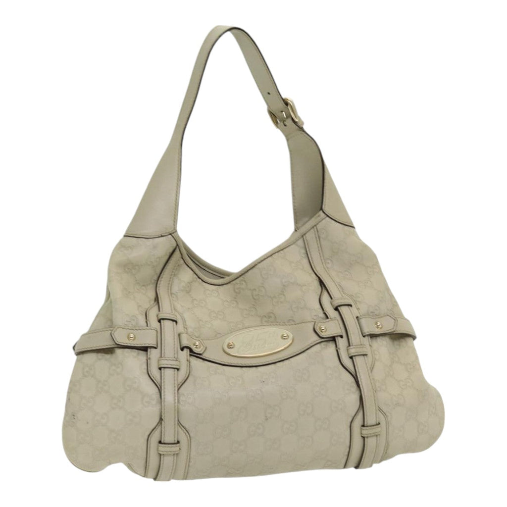 GUCCI Guccissima GG Shoulder Bag Leather Beige ep5109