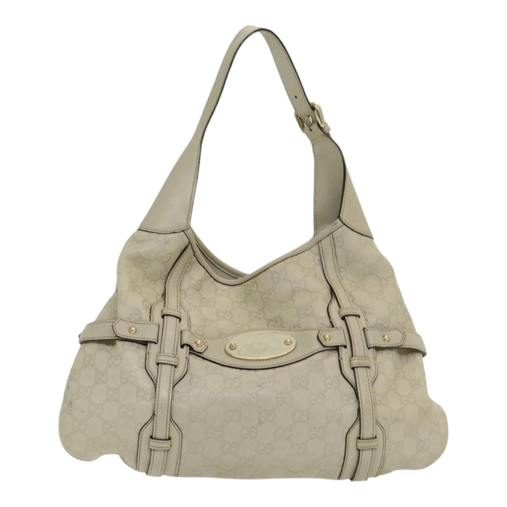 GUCCI Guccissima GG Shoulder Bag Leather Beige ep5109