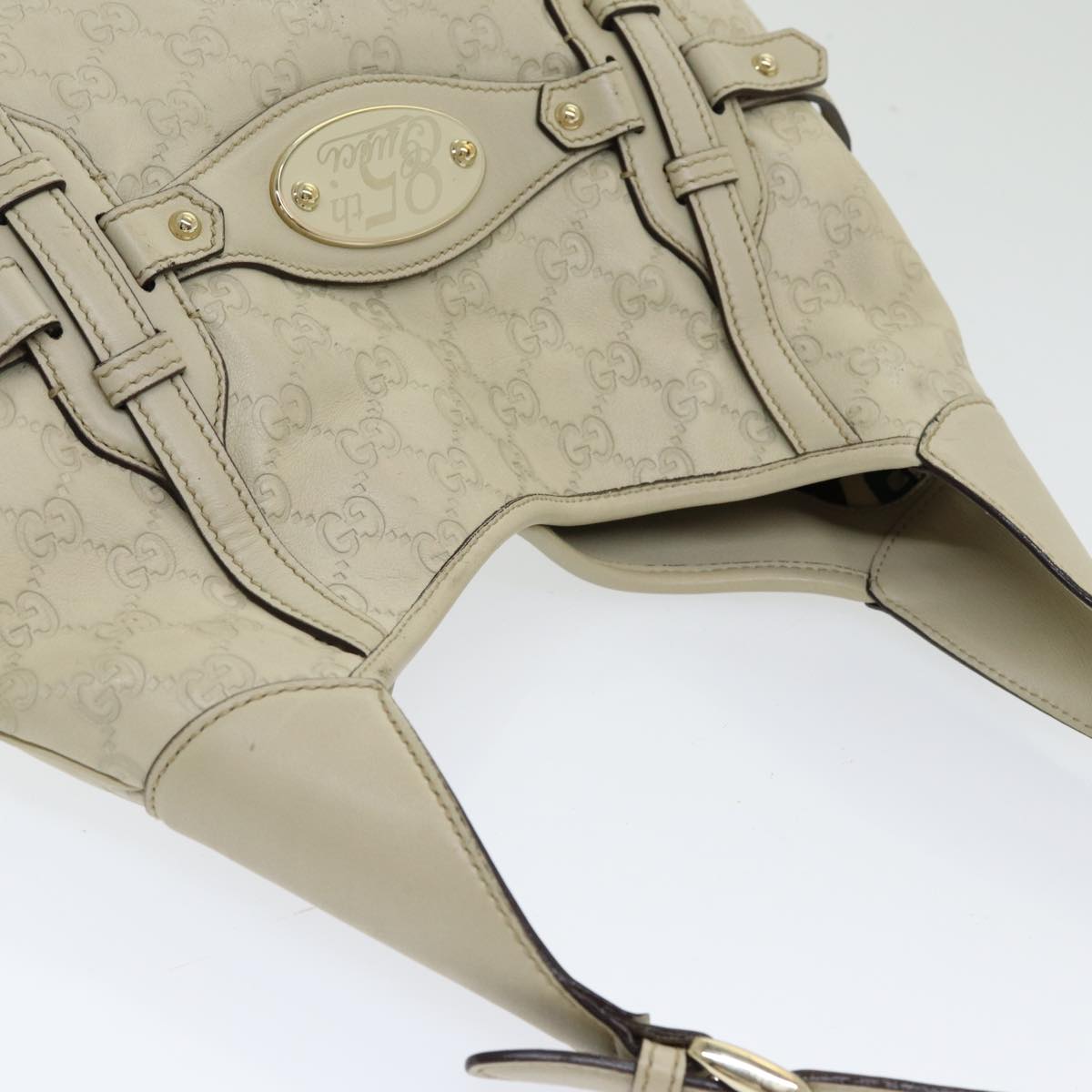 GUCCI Guccissima GG Shoulder Bag Leather Beige ep5109