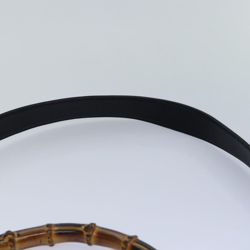GUCCI Bamboo Hand Bag Leather 2way Black Gold 001 2013 1577 0 ep5111