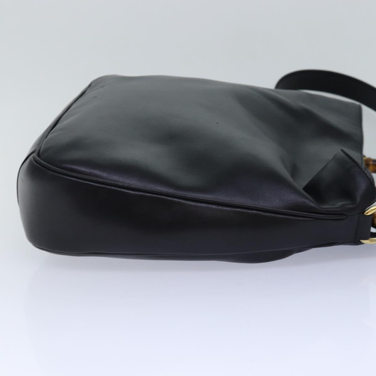 GUCCI Bamboo Hand Bag Leather 2way Black Gold 001 2013 1577 0 ep5111