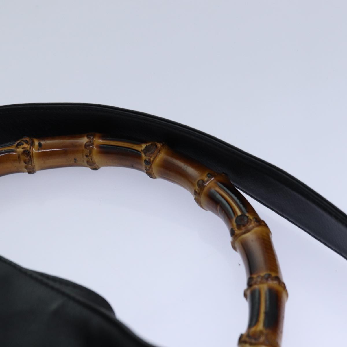 GUCCI Bamboo Hand Bag Leather 2way Black Gold 001 2013 1577 0 ep5111