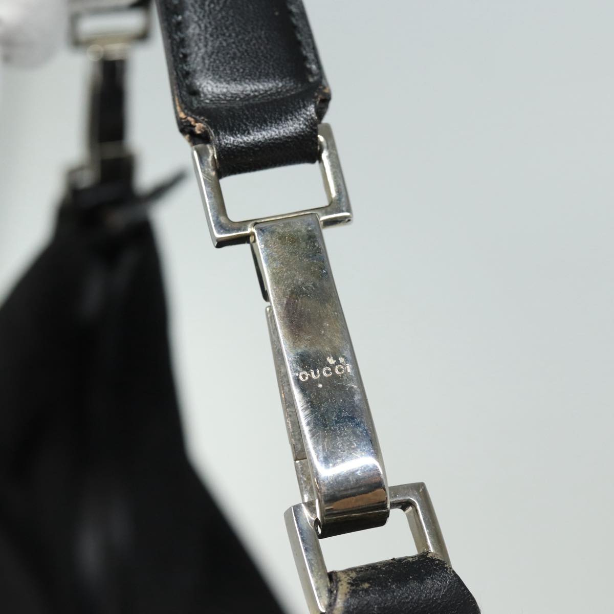 GUCCI Shoulder Bag Nylon Black Silver 001 1956 ep5116