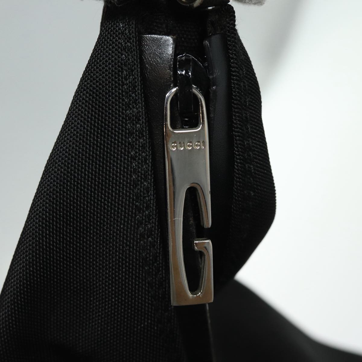 GUCCI Shoulder Bag Nylon Black Silver 001 1956 ep5116