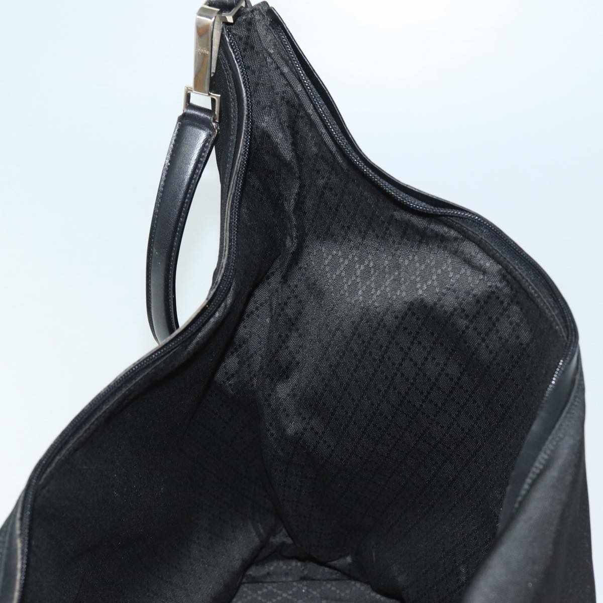 GUCCI Shoulder Bag Nylon Black Silver 001 1956 ep5116