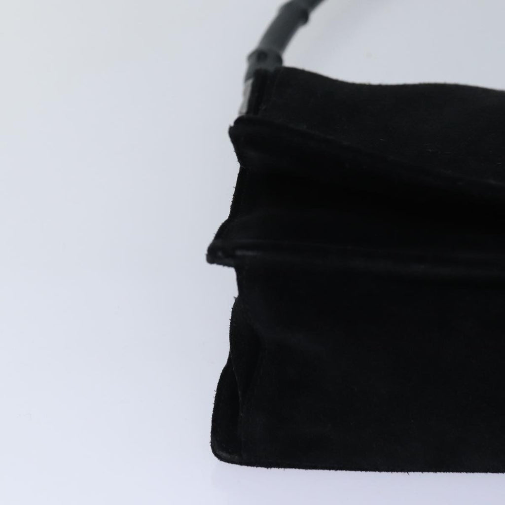 GUCCI Bamboo Hand Bag Suede Black ep5118