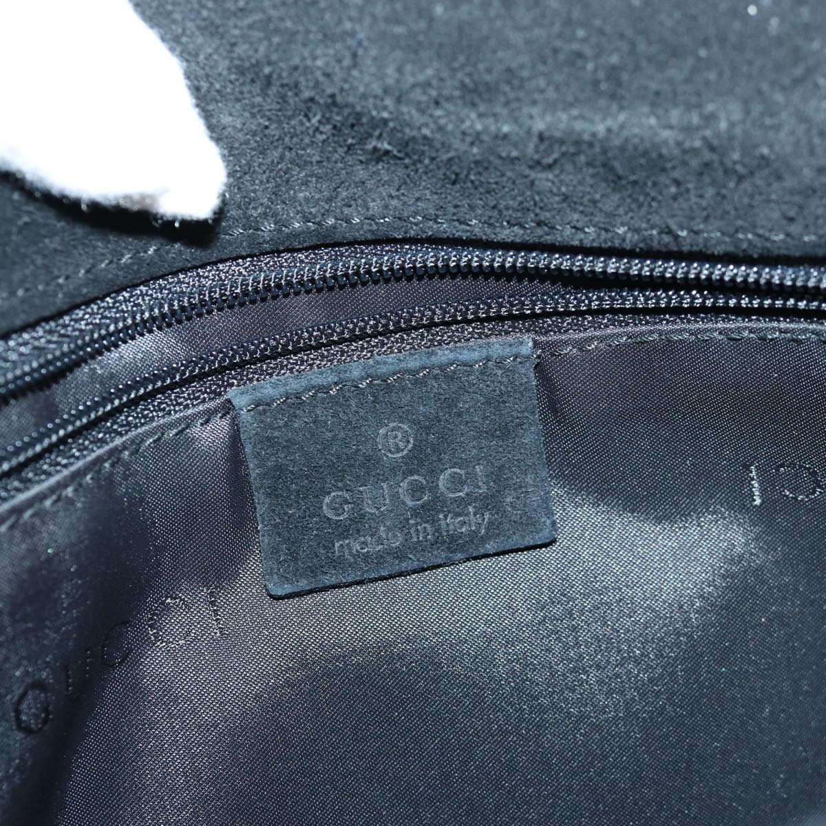 GUCCI Bamboo Hand Bag Suede Black ep5118