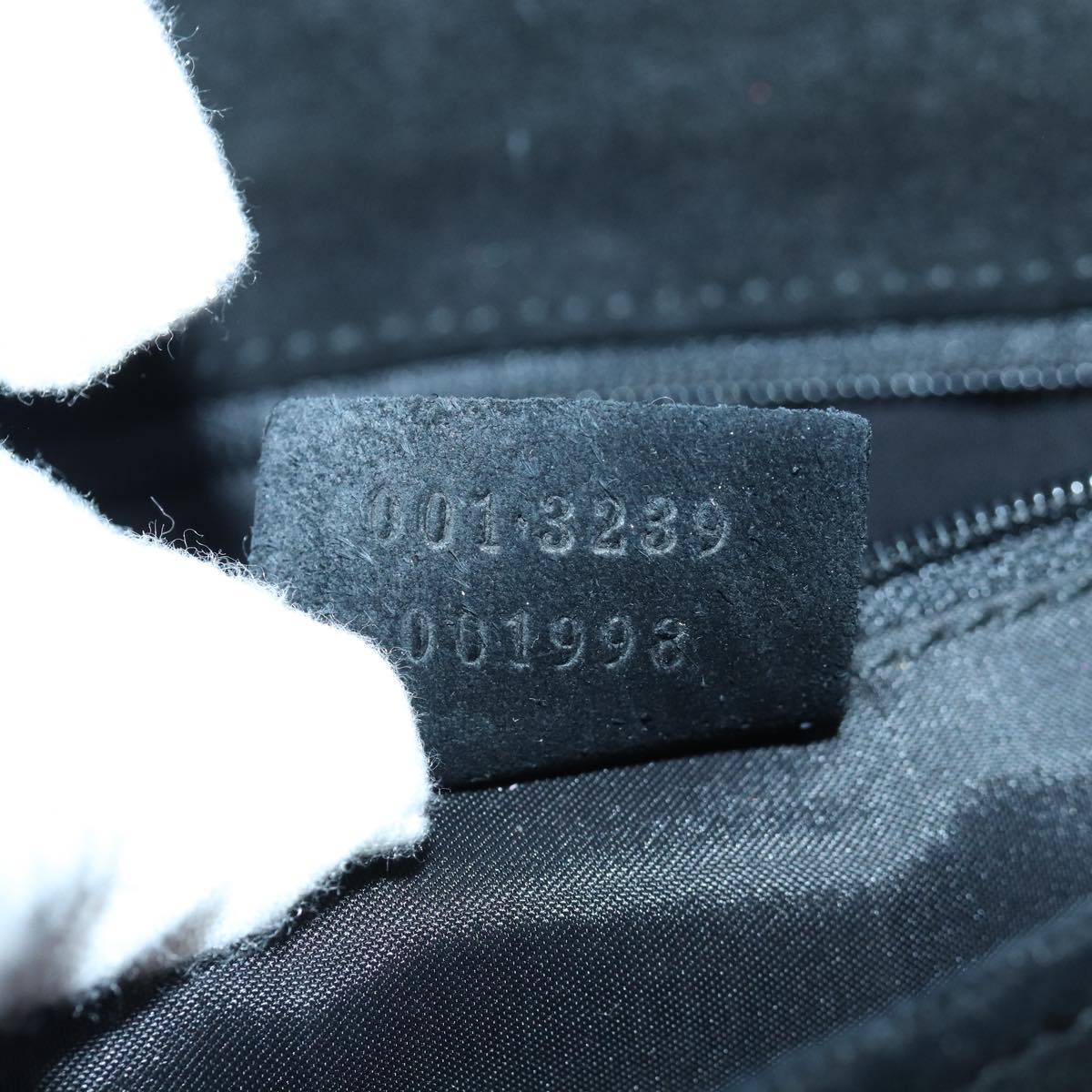 GUCCI Bamboo Hand Bag Suede Black ep5118