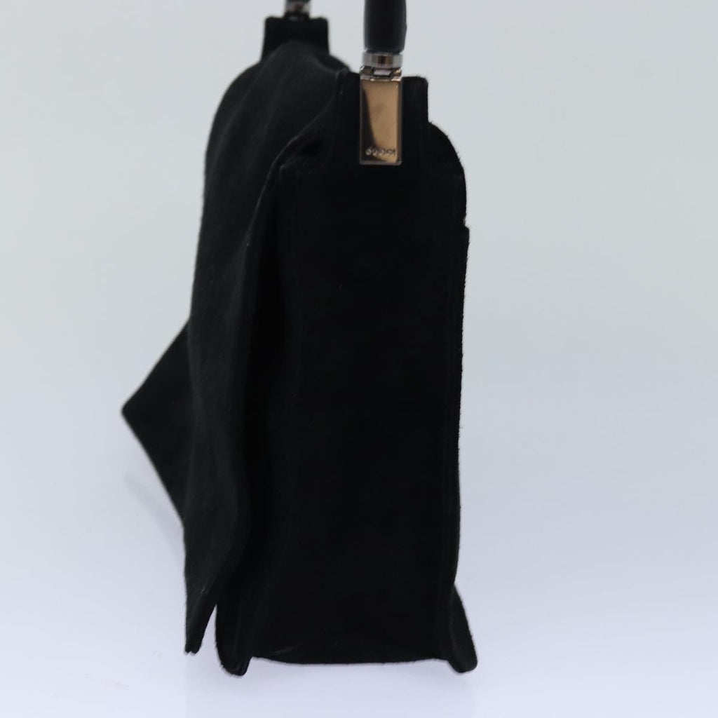 GUCCI Bamboo Hand Bag Suede Black ep5118