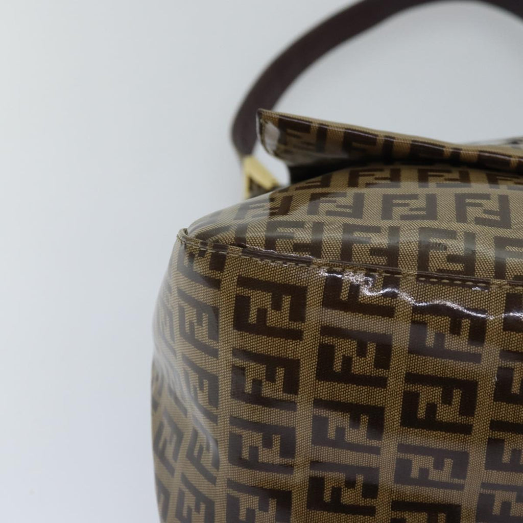 FENDI Zucchino Canvas Mamma Baguette Shoulder Bag Beige Gold ep5119