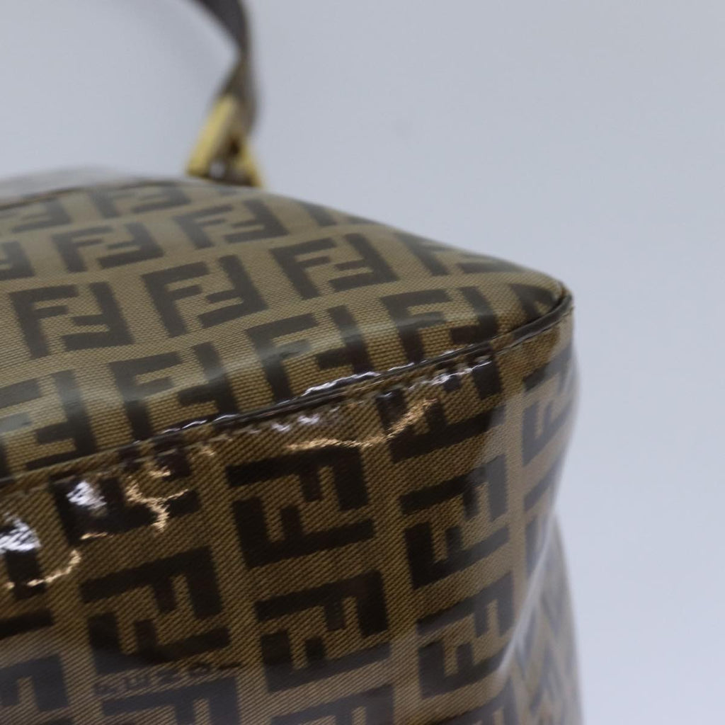 FENDI Zucchino Canvas Mamma Baguette Shoulder Bag Beige Gold ep5119