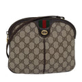 GUCCI GG Canvas Web Sherry Line Shoulder Bag PVC Beige Green Red ep5130