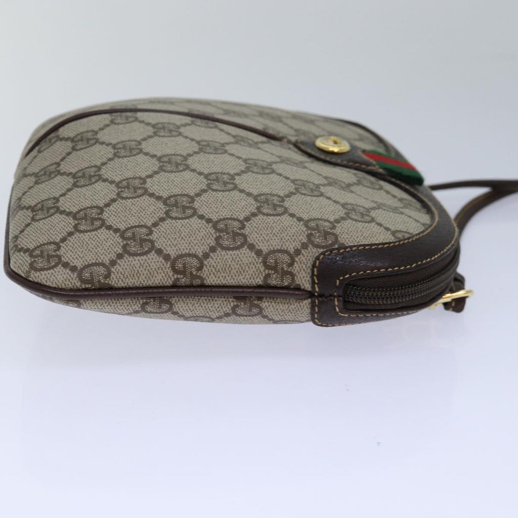 GUCCI GG Canvas Web Sherry Line Shoulder Bag PVC Beige Green Red ep5130