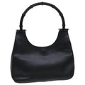 GUCCI Bamboo Hand Bag Leather Black ep5135