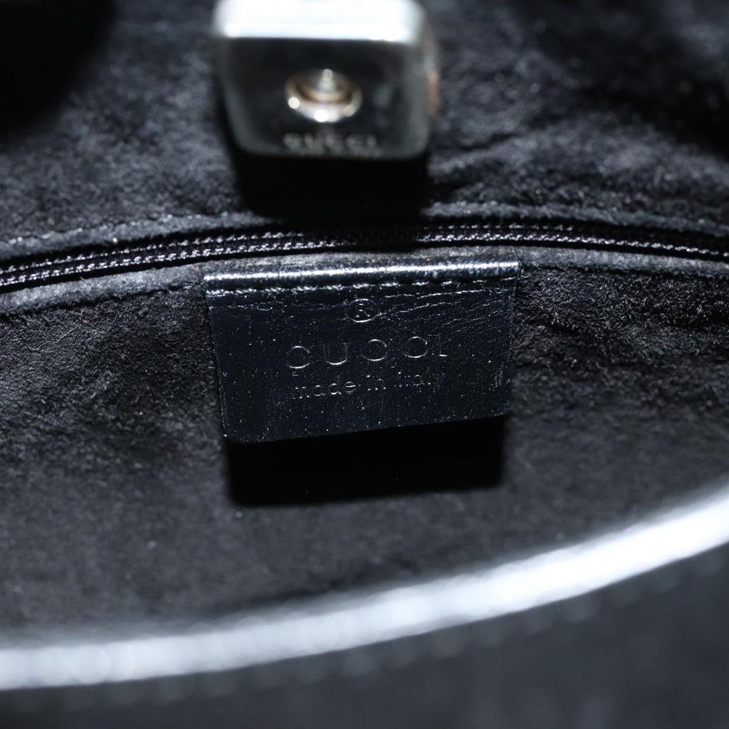 GUCCI Bamboo Hand Bag Leather Black ep5135