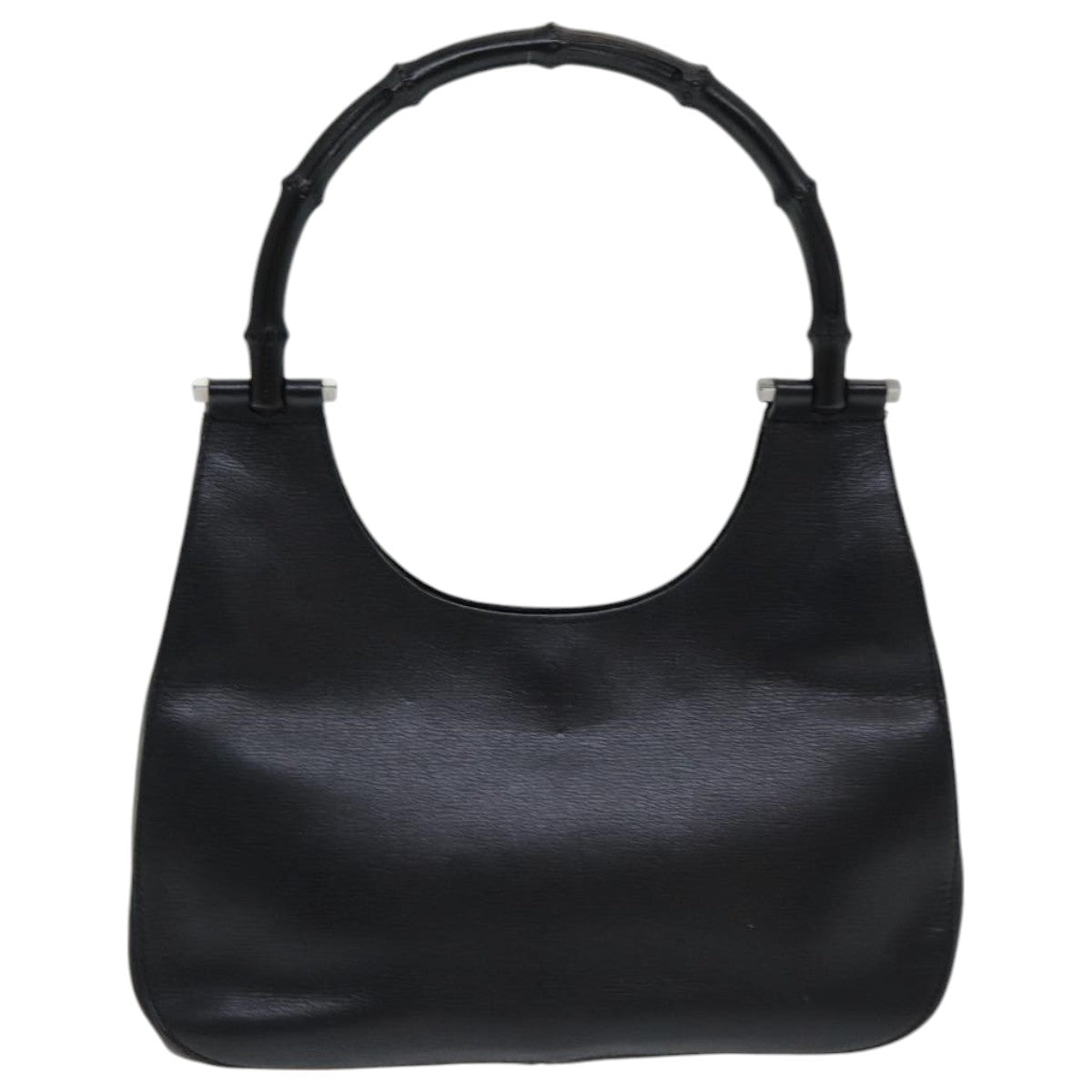 GUCCI Bamboo Hand Bag Leather Black ep5135