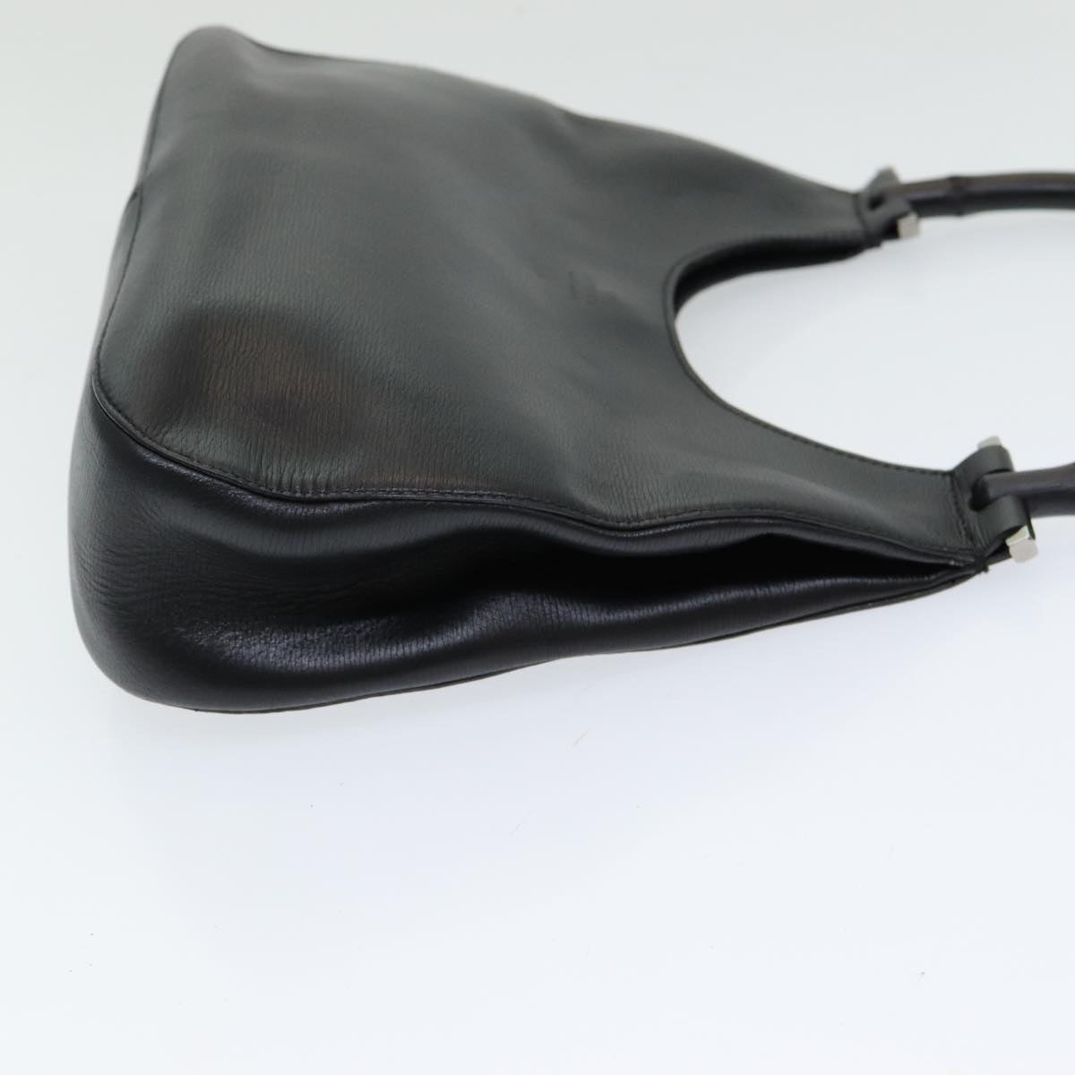GUCCI Bamboo Hand Bag Leather Black ep5135