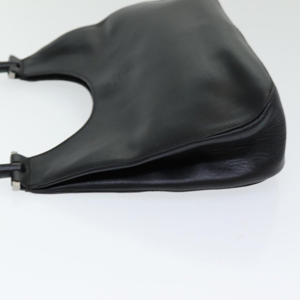 GUCCI Bamboo Hand Bag Leather Black ep5135