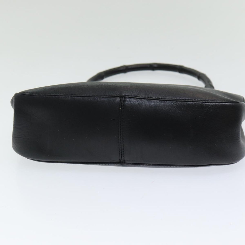 GUCCI Bamboo Hand Bag Leather Black ep5135