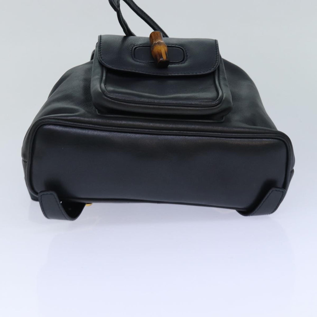 GUCCI Bamboo Backpack Leather Black ep5142
