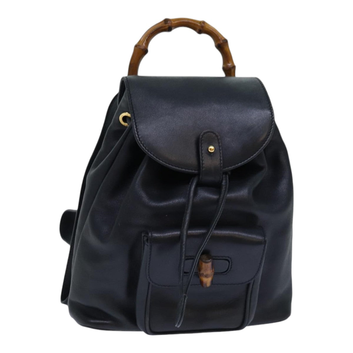 GUCCI Bamboo Backpack Leather Black ep5142