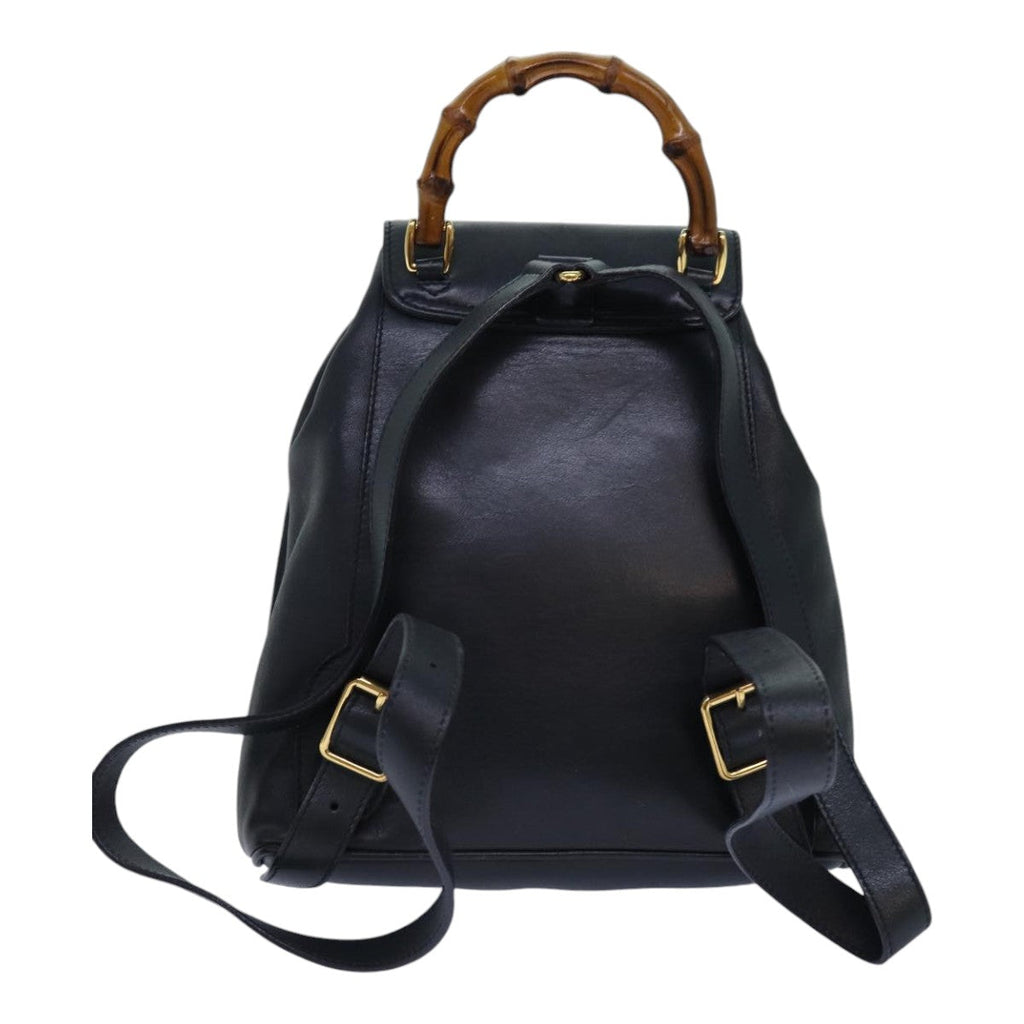 GUCCI Bamboo Backpack Leather Black ep5142