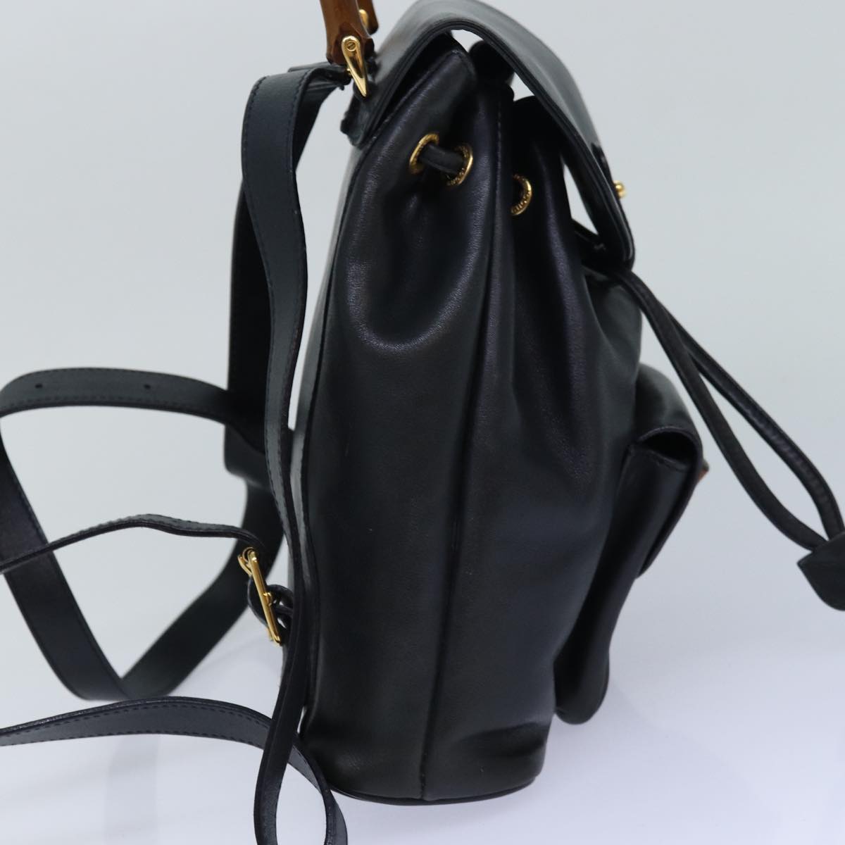 GUCCI Bamboo Backpack Leather Black ep5142