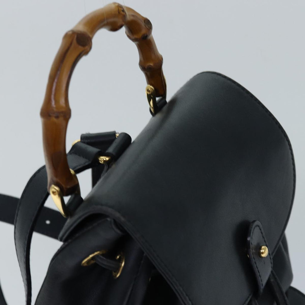 GUCCI Bamboo Backpack Leather Black ep5142