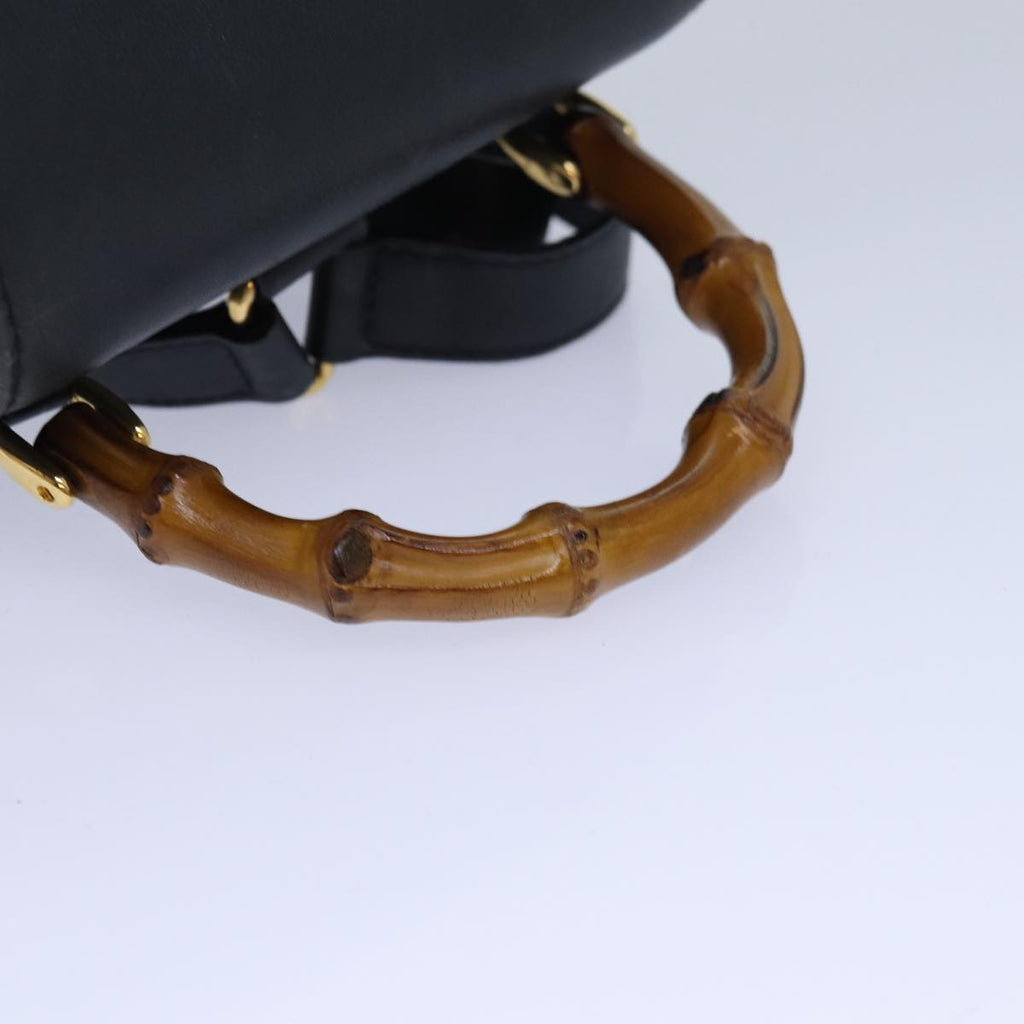 GUCCI Bamboo Backpack Leather Black ep5142
