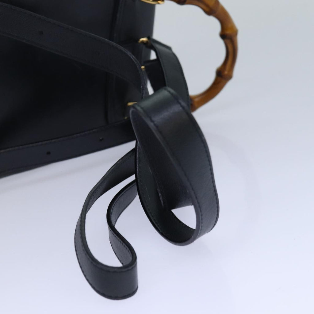 GUCCI Bamboo Backpack Leather Black ep5142