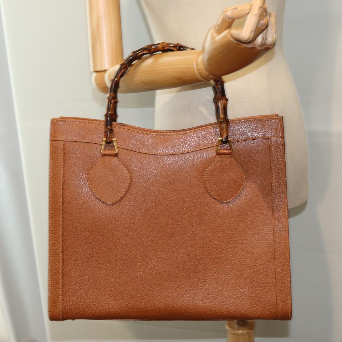 GUCCI Bamboo Tote Bag Leather Brown ep5152
