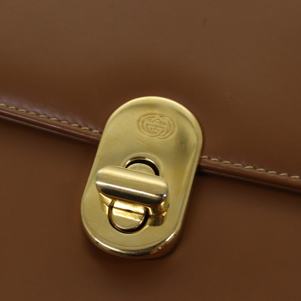 GUCCI Shoulder Bag Leather Brown Gold 004 109 0316 ep5153