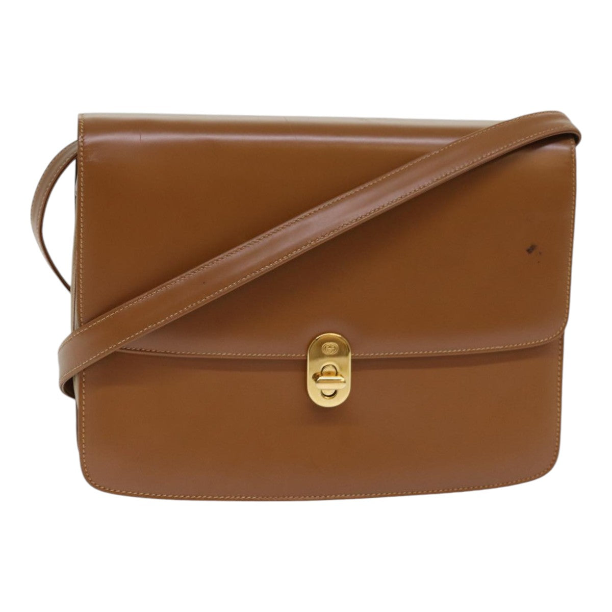 GUCCI Shoulder Bag Leather Brown Gold 004 109 0316 ep5153
