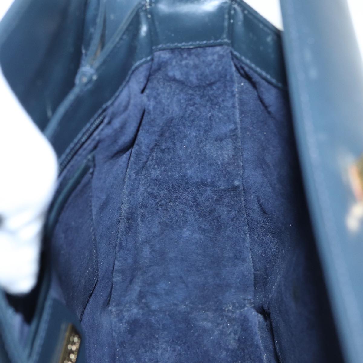 GUCCI Shoulder Bag Leather Navy Gold ep5155