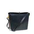 GUCCI Shoulder Bag Leather Navy Gold ep5155