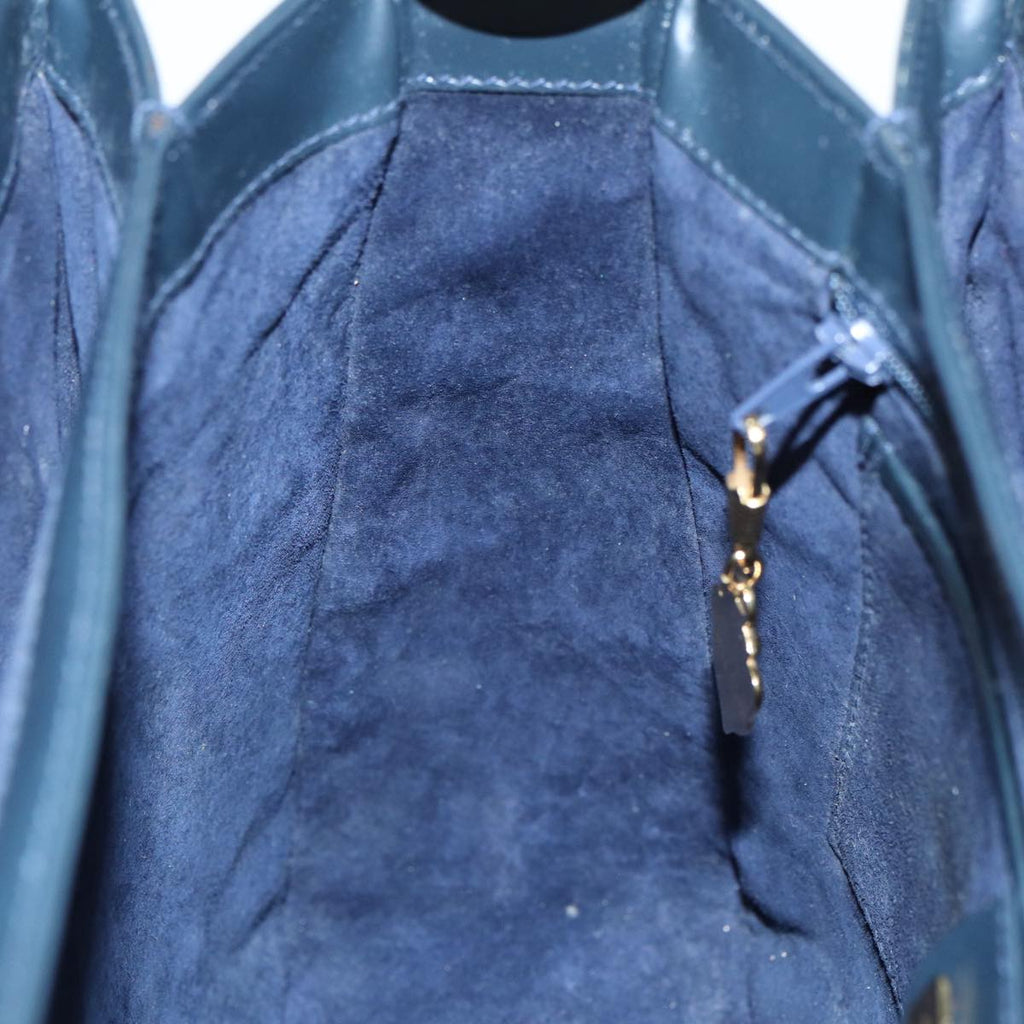GUCCI Shoulder Bag Leather Navy Gold ep5155