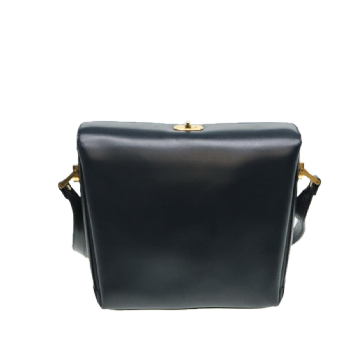GUCCI Shoulder Bag Leather Navy Gold ep5155