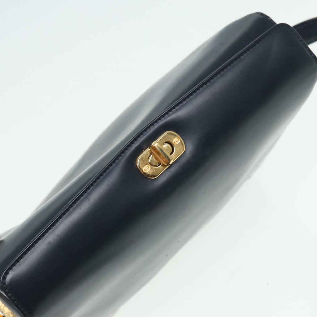 GUCCI Shoulder Bag Leather Navy Gold ep5155