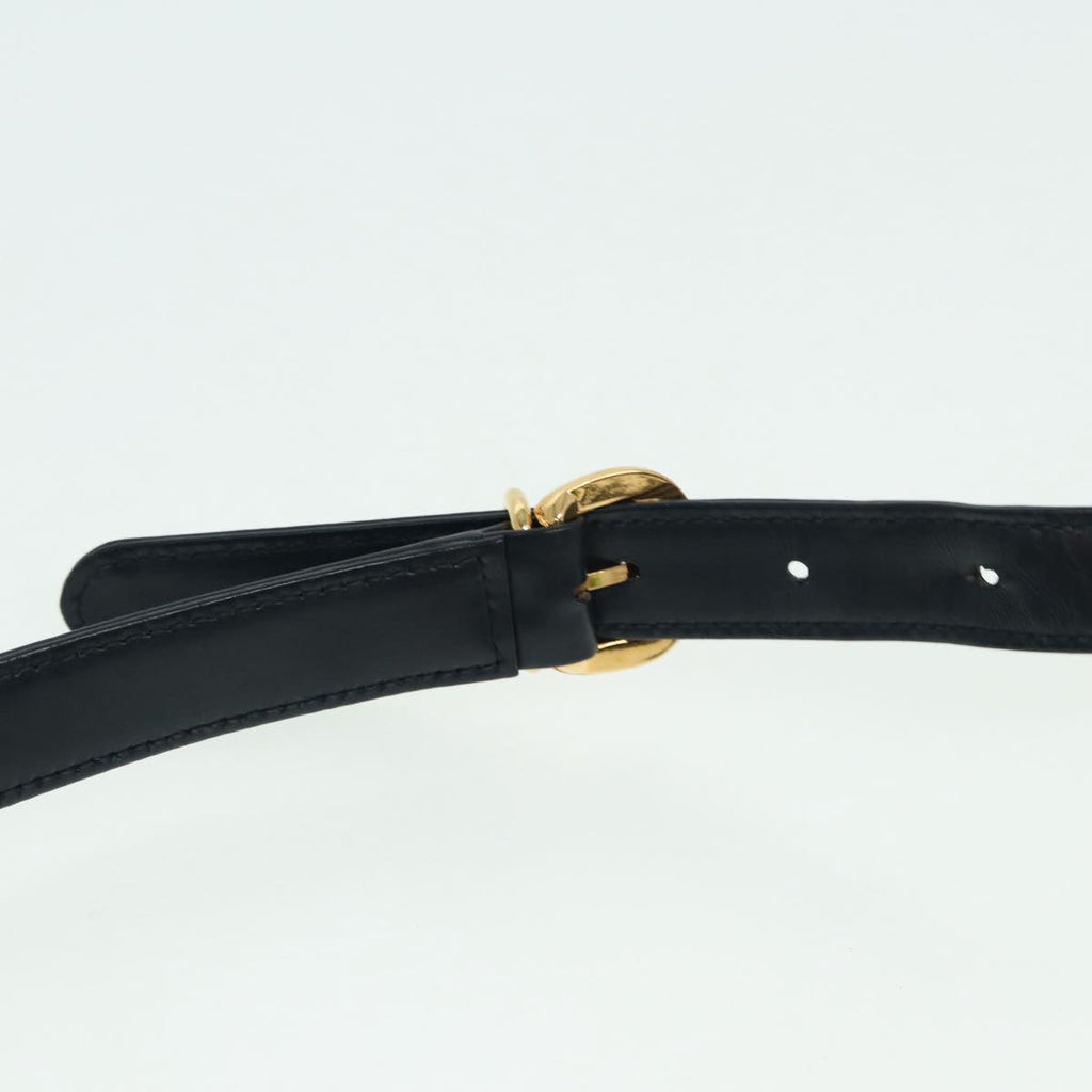 GUCCI Shoulder Bag Leather Navy Gold ep5155