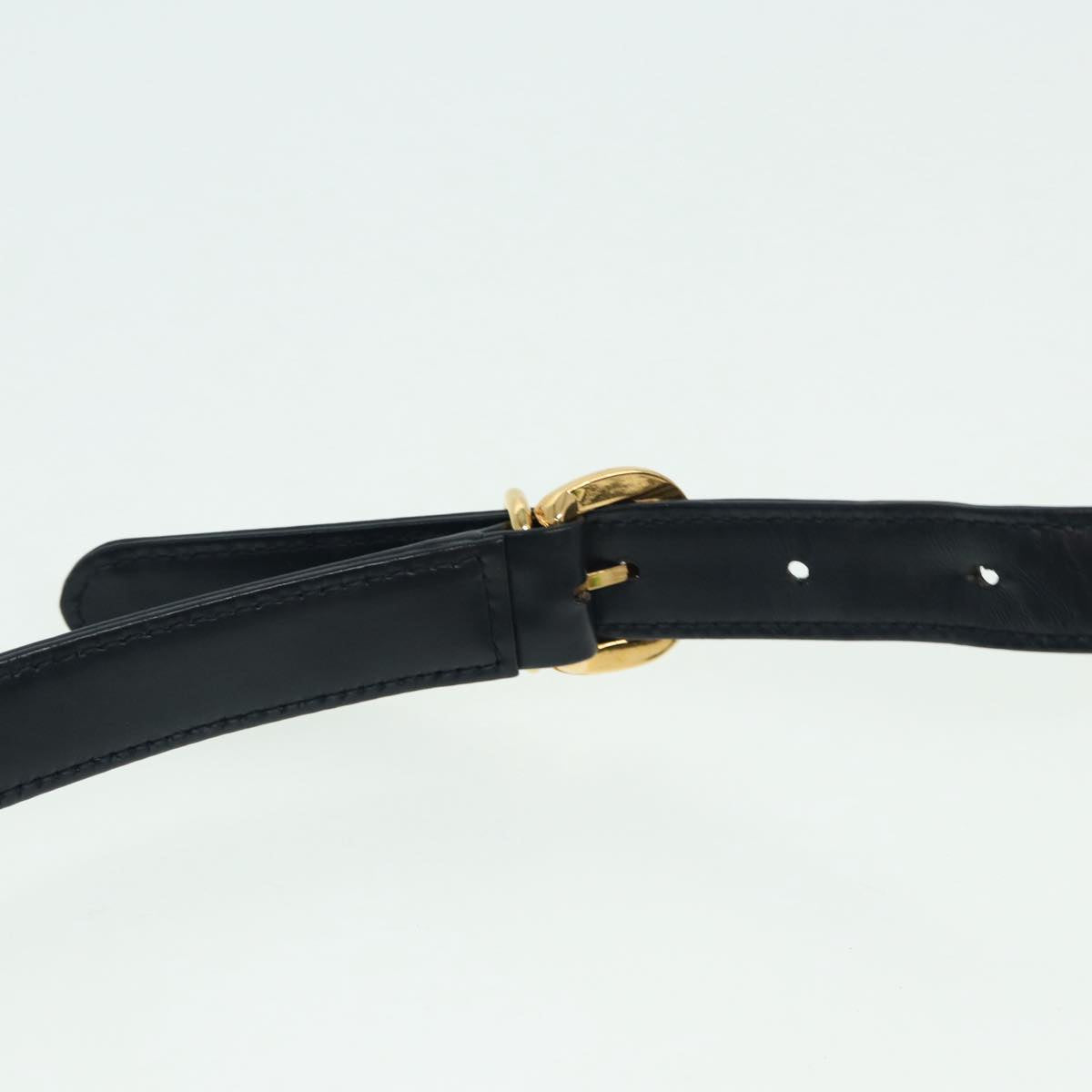 GUCCI Shoulder Bag Leather Navy Gold ep5155