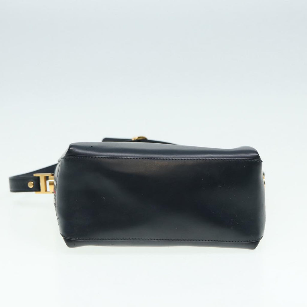 GUCCI Shoulder Bag Leather Navy Gold ep5155