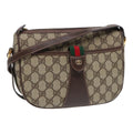 GUCCI GG Canvas Web Sherry Line Shoulder Bag PVC Beige Green Red ep5156