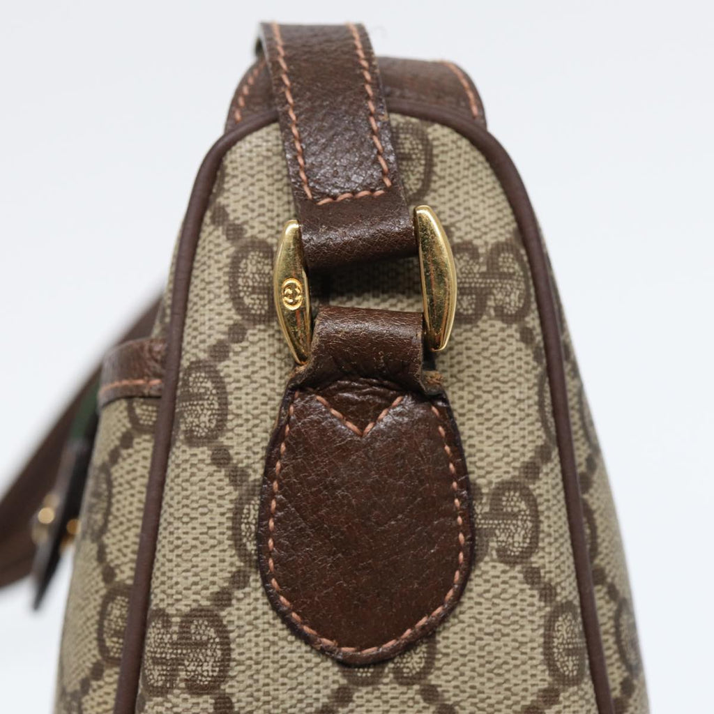 GUCCI GG Canvas Web Sherry Line Shoulder Bag PVC Beige Green Red ep5156