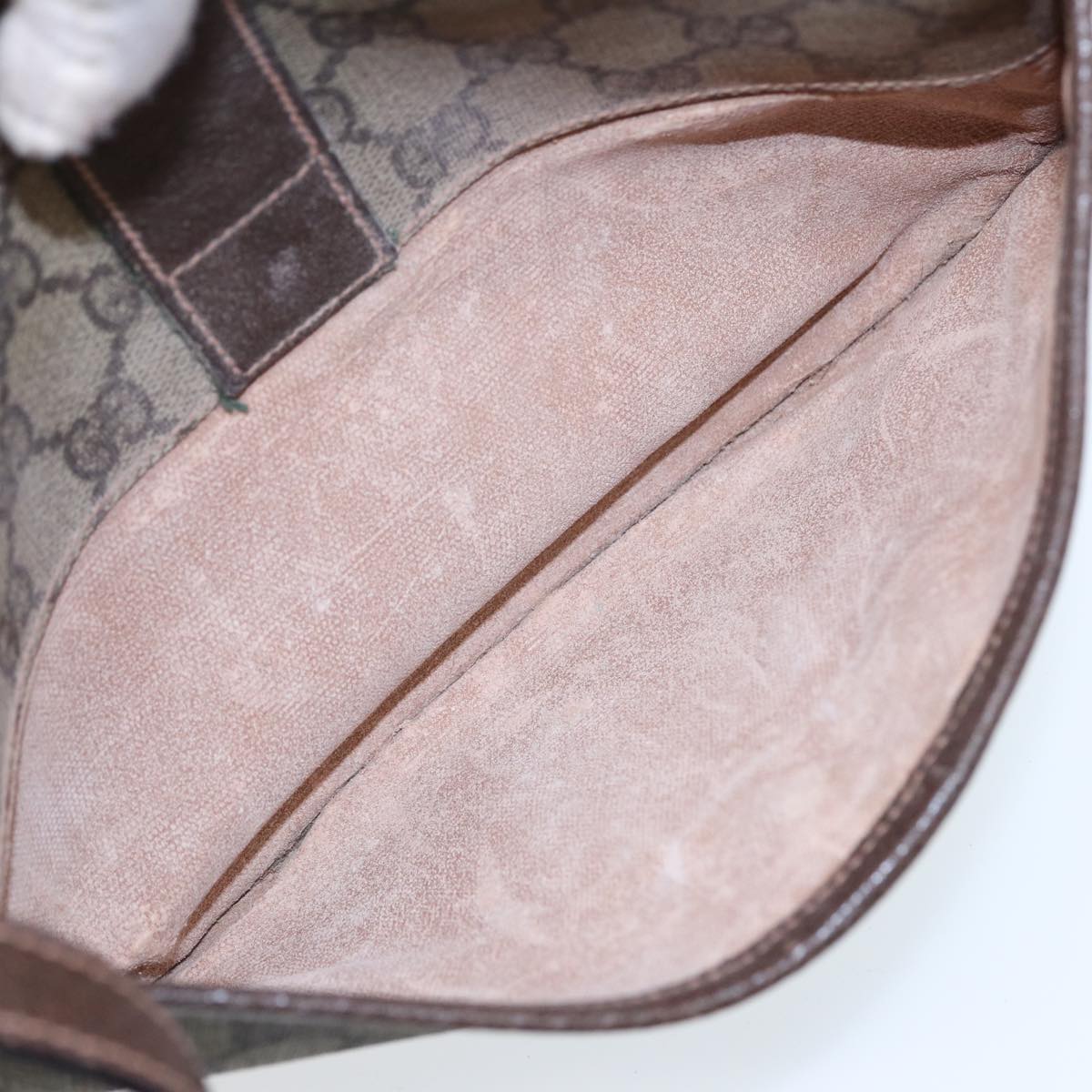 GUCCI GG Canvas Web Sherry Line Shoulder Bag PVC Beige Green Red ep5156