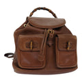 GUCCI Bamboo Backpack Leather Brown ep5157