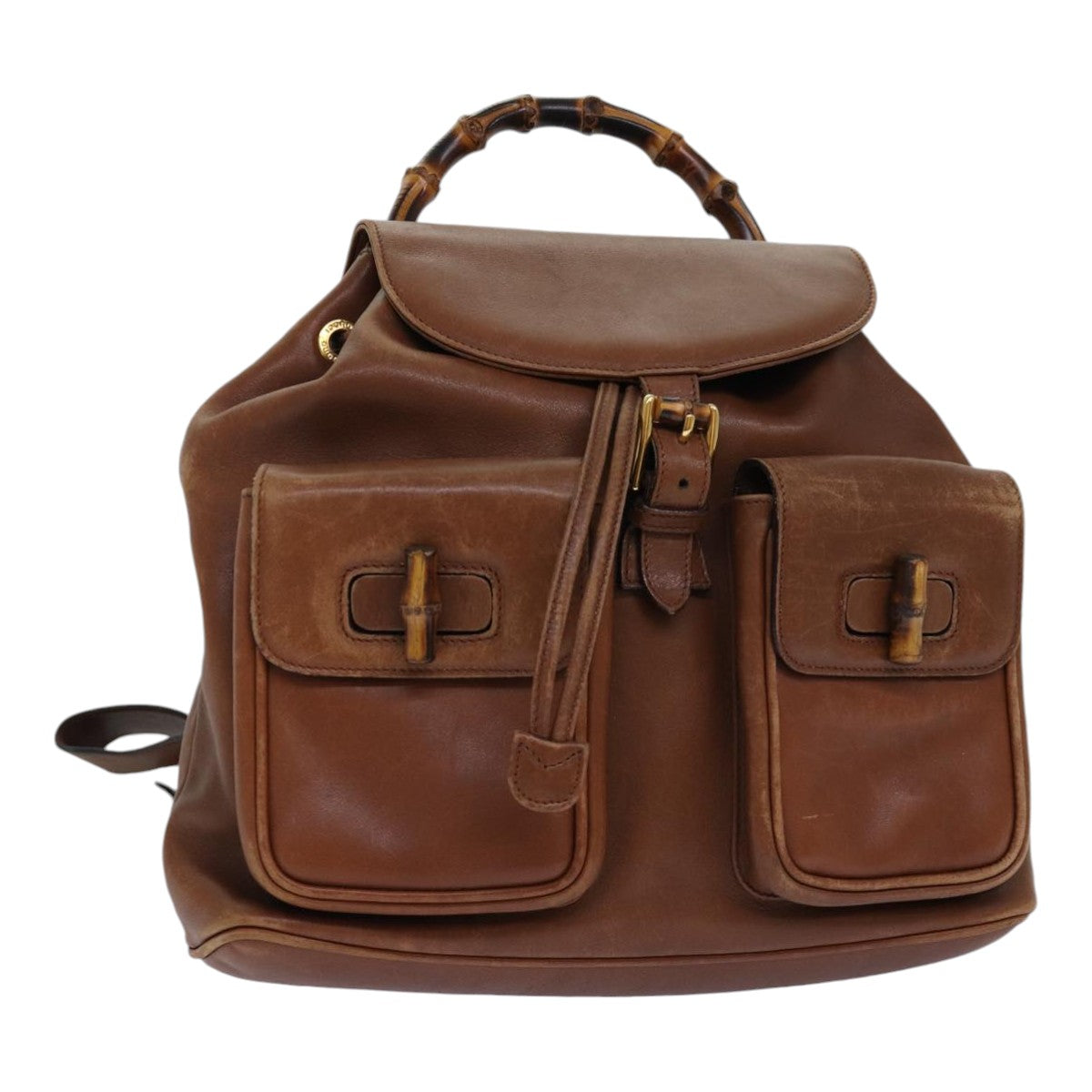 GUCCI Bamboo Backpack Leather Brown ep5157