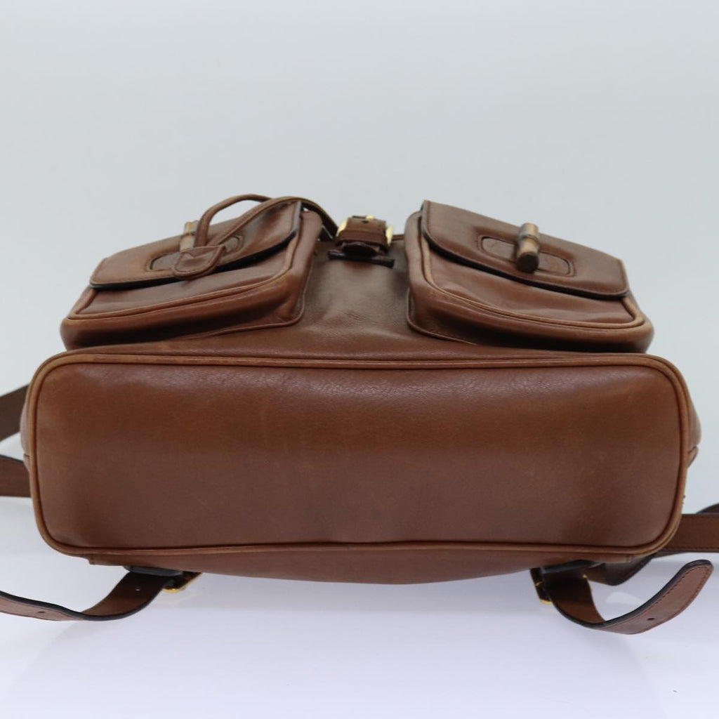 GUCCI Bamboo Backpack Leather Brown ep5157