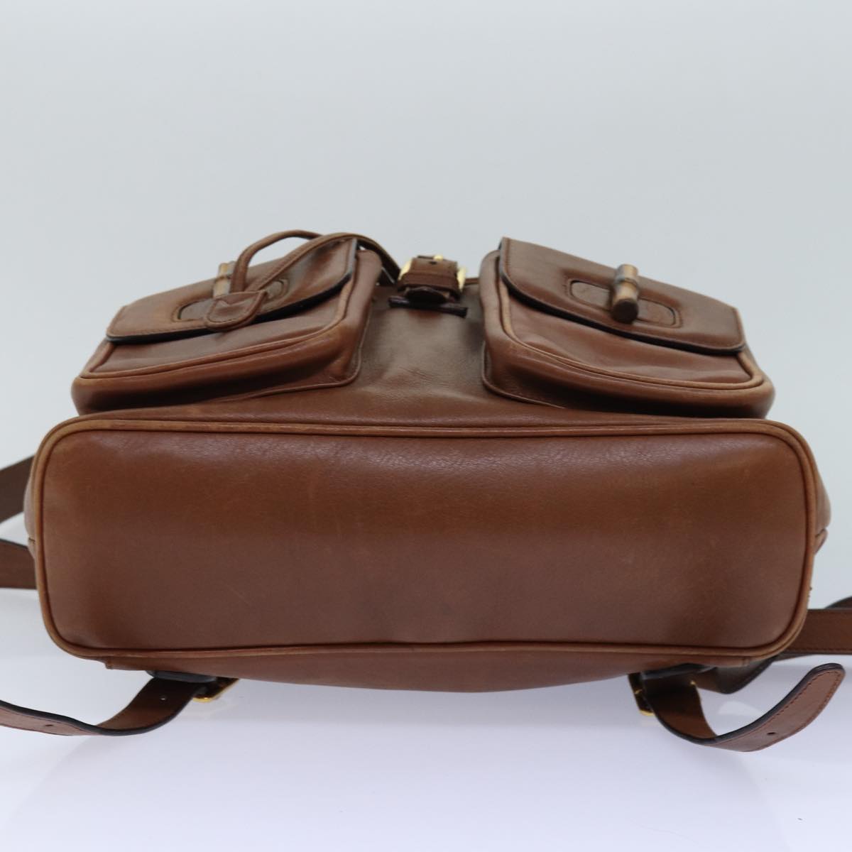 GUCCI Bamboo Backpack Leather Brown ep5157