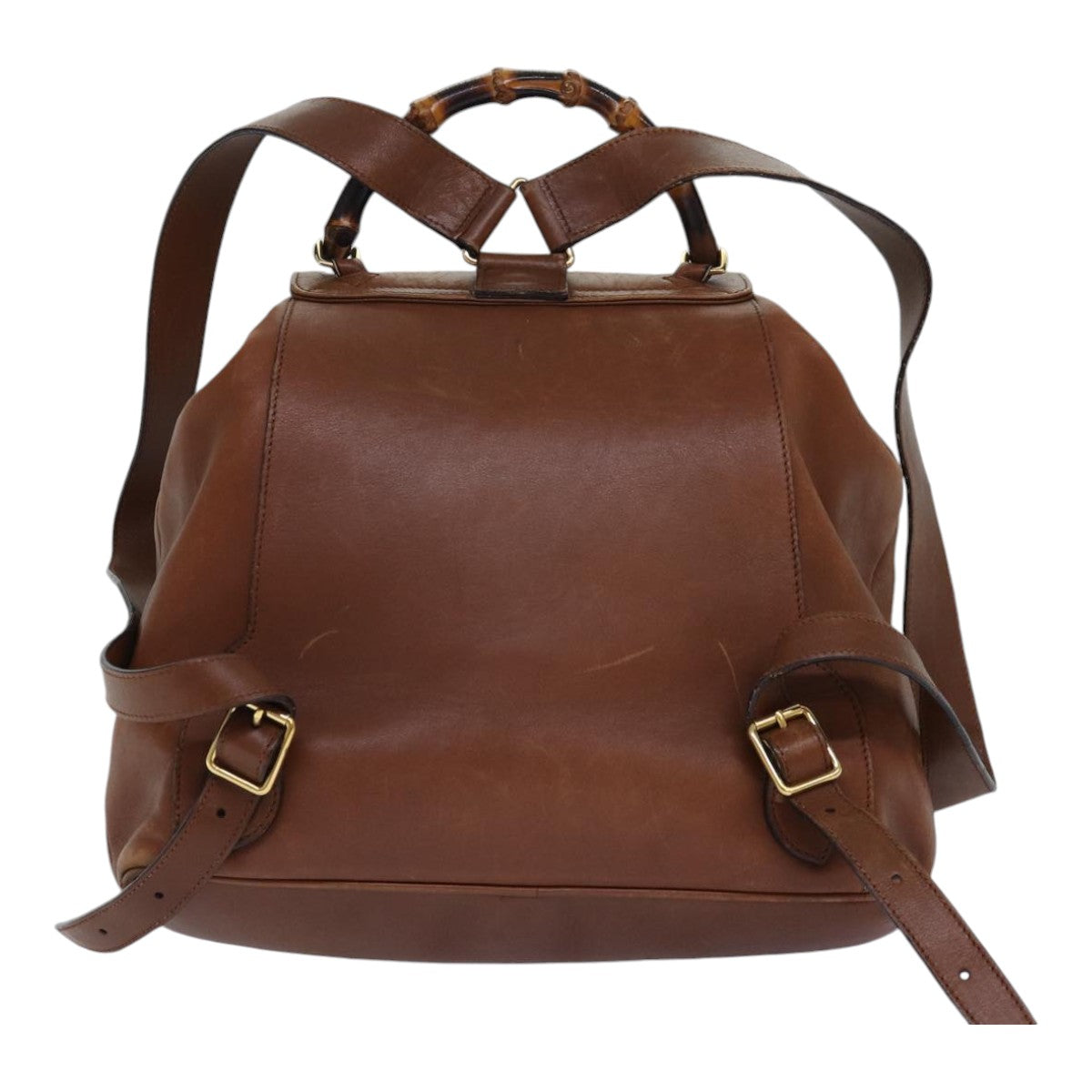GUCCI Bamboo Backpack Leather Brown ep5157